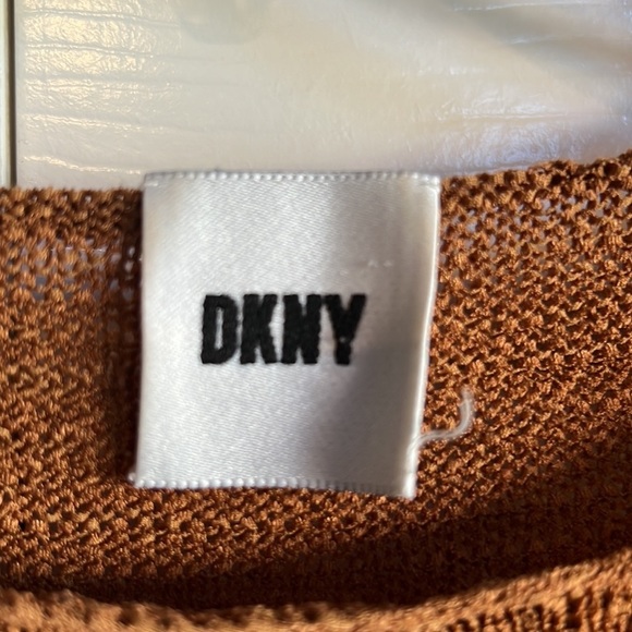 DKNY short sleeve woven scoop neck sweater women’s size S/M - Picture 4 of 11